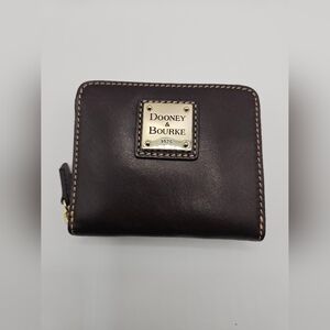 Vintage Dooney & Bourke Dark Brown Leather Wallet With Dustbag & Leather Case